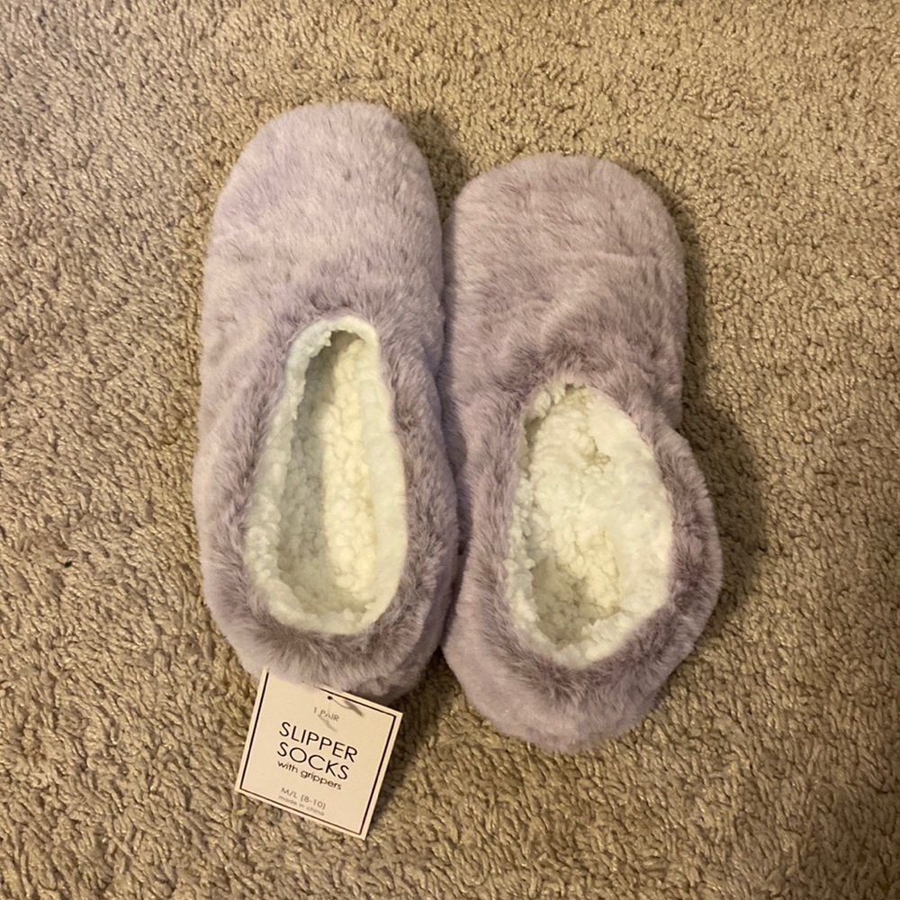 Target Lilac Slipper Socks with grippers